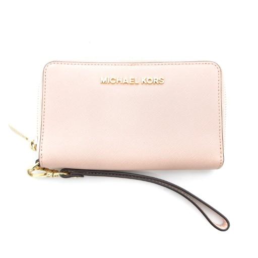 マイケルコース MICHAEL KORS 長財布 ラウンドファスナー ロゴ PVC ピンク /JS ...