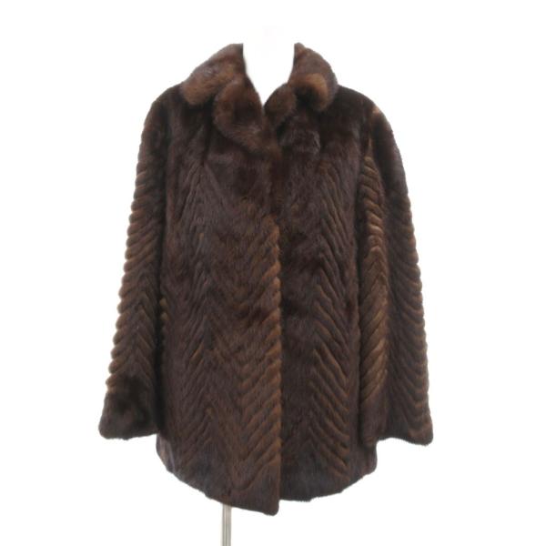 FUR GRISER ファーコート 毛皮 ミンク ミドル丈 茶 ブラウン /JS ■GY18 レディ...