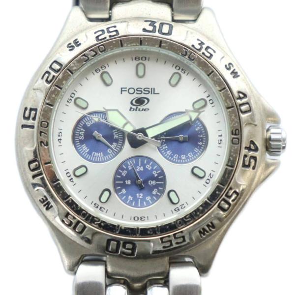 フォッシル FOSSIL BQ-8775 腕時計 ウォッチ クォーツ クロノグラフ 白文字盤 ロゴ ...