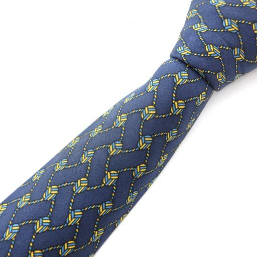 エルメス HERMES ネクタイ レギュラータイ 総柄 絹 シルク 紺 ネイビー /JS ■GY11...