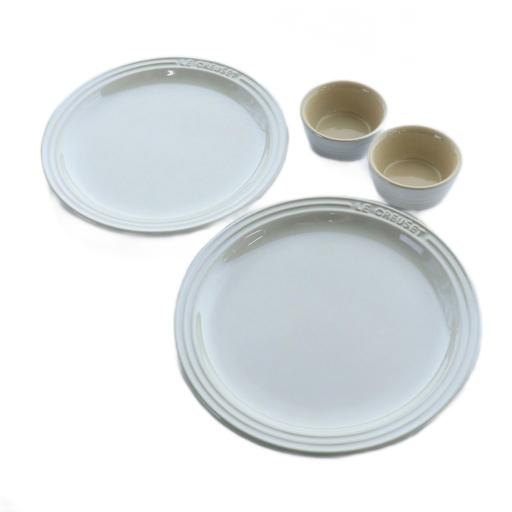 未使用品 ル・クルーゼ Le Creuset プレート 小鉢 食器 ロゴ 白 ホワイト ベージュ /...