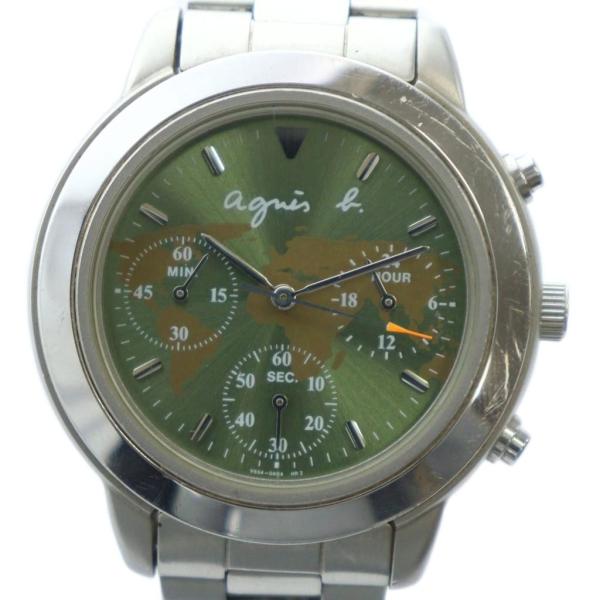 アニエスベー agnes b. ジャンク品 V654-6100 腕時計 ウォッチ クォーツ 緑文字盤...