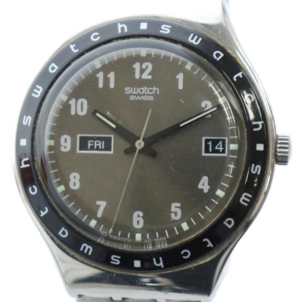 スウォッチ SWATCH 腕時計 ウォッチ クォーツ カレンダー付き グレー文字盤 シルバー色 ■G...
