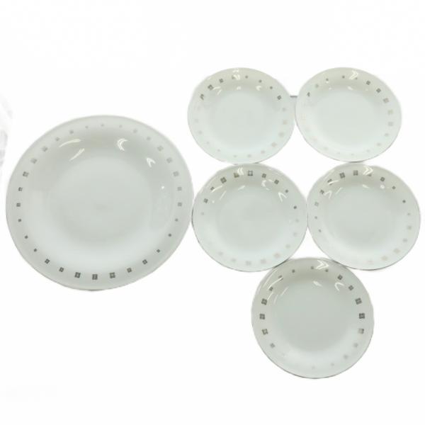 ジバンシィ GIVENCHY 大皿 小皿 プレート 6枚セット 食器 ロゴ 白 ホワイト シルバー色...
