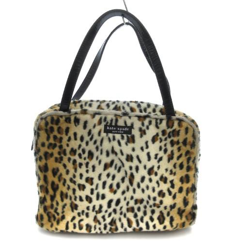 ケイトスペード KATE SPADE ハンドバッグ レオパード柄 ヒョウ柄  白 ホワイト 茶 ブラ...