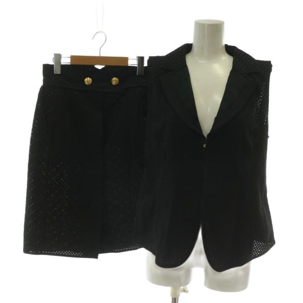 ルイヴィトン LOUIS VUITTON セットアップ 上下 ベスト 絹 シルク 肩パッド タイトス...