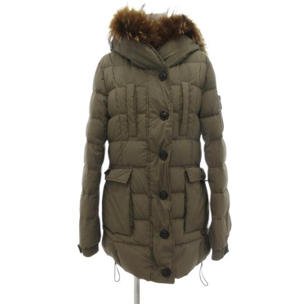 タトラス TATRAS ダウンコート ラクーンファー付き ミドル ハーフ 2 カーキ /UO ■GY...