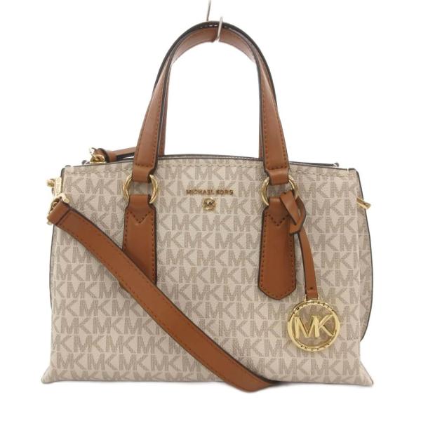 マイケルコース MICHAEL KORS ハンドバッグ ショルダー 2WAY PVC ロゴ 総柄 茶...