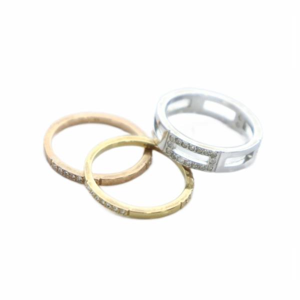 スワロフスキー SWAROVSKI 指輪 ロング アクセサリー 3連 ラインストーン 13号 ゴール...