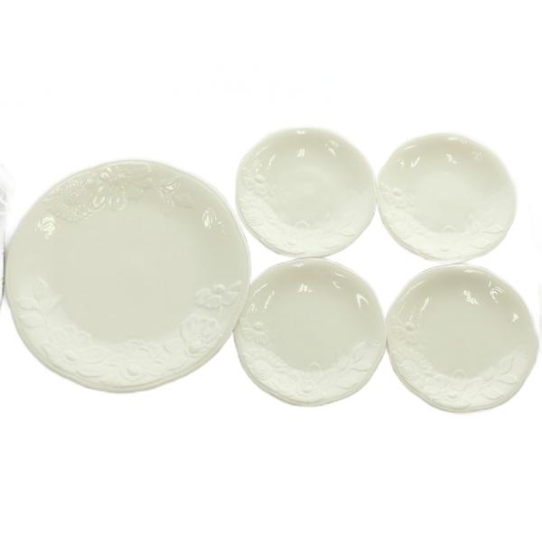 ジバンシィ GIVENCHY 大皿 小皿 プレート 5枚セット 食器 花柄 白 ホワイト /XZ ■...