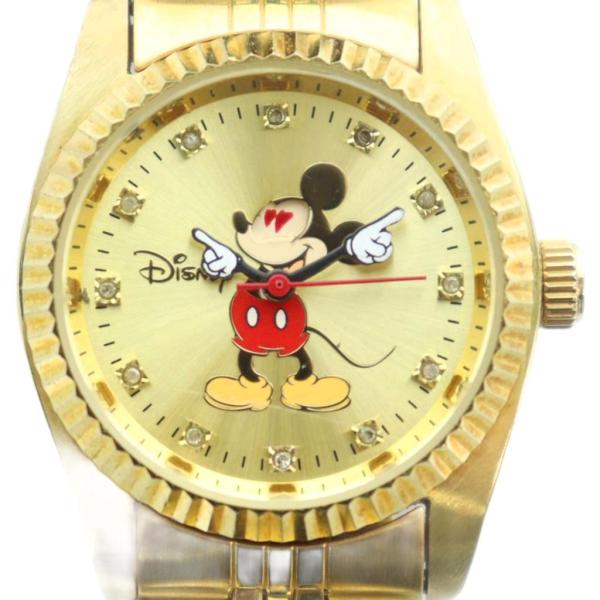 ディズニー Disney 腕時計 ウォッチ ミッキーマウス クォーツ ラウンド ゴールド色 ■GY1...