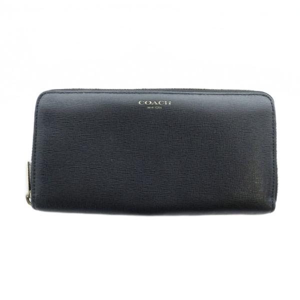 コーチ COACH 長財布 ウォレット ロゴ ラウンドファスナー レザー 黒 ブラック ■GY18 ...
