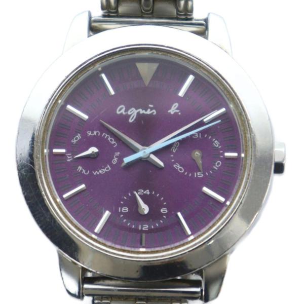 アニエスベー agnes b. V33J-0AL0 腕時計 ウォッチ クォーツ クロノグラフ 紫文字...