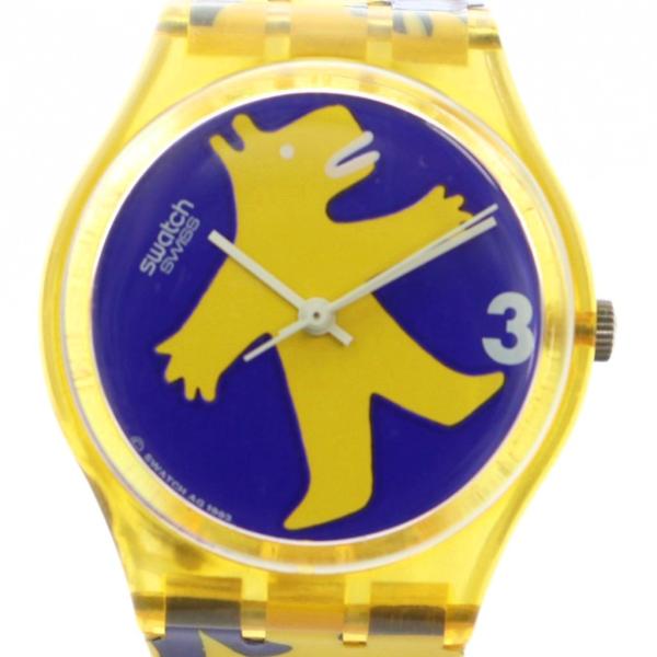 スウォッチ SWATCH BESTIONE GJ112L 腕時計 ウォッチ クォーツ ロゴ 黄 イエ...