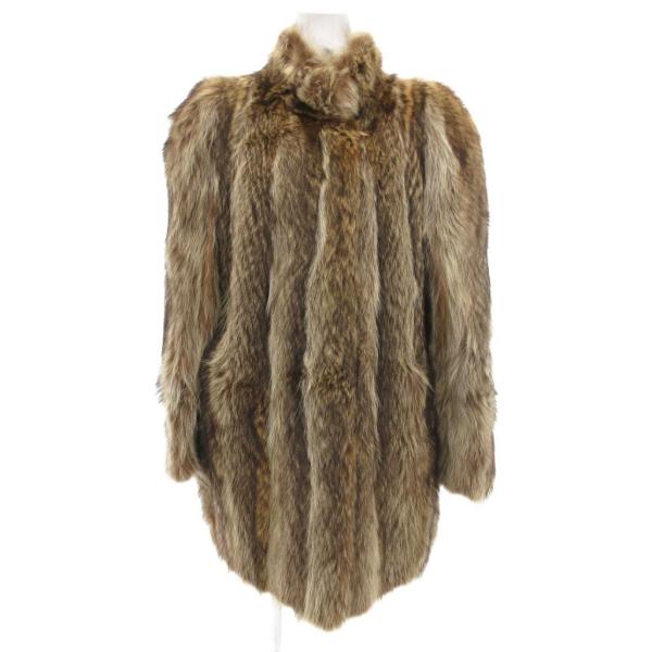 EMBA エンバ ファーコート 毛皮 ラクーン ミドル ハーフ丈 茶 ブラウン /UO  ■GY18...