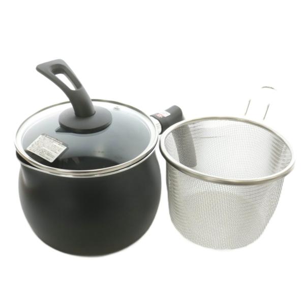 ニトリ NITORI ストレーナー付きマルチポット IH 200V 100V ガス火 2.5L 黒 ...