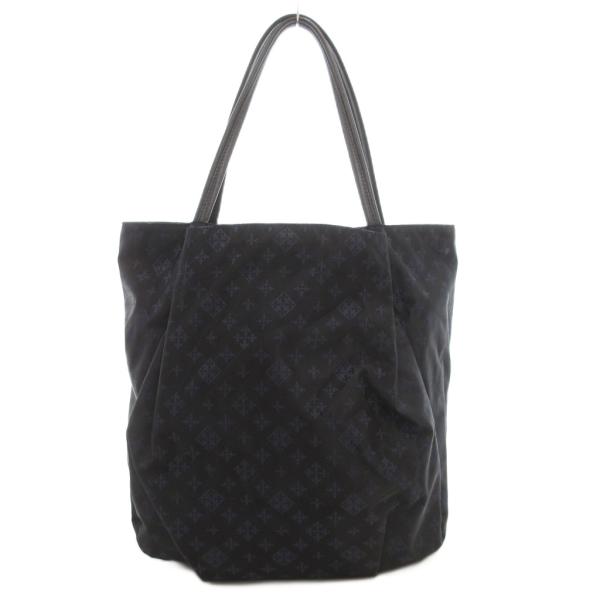 ラシット RUSSET ハンドバッグ トート 肩掛け モノグラム ナイロン レザー 総柄 紺 ネイビ...