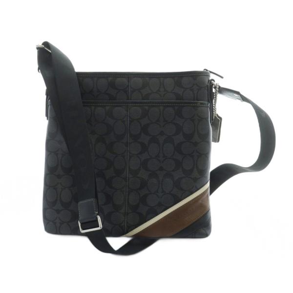 コーチ COACH 70494 ショルダーバッグ 斜めがけ PVC レザー ロゴ シグネチャー 黒 ...