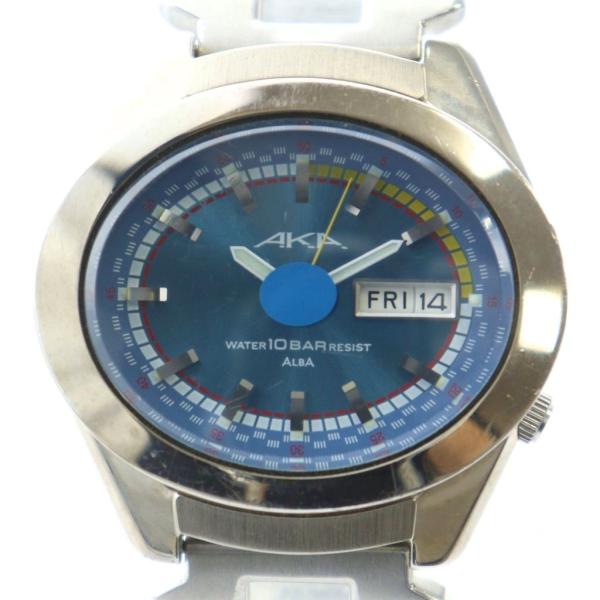 セイコー SEIKO アルバ ALBA V743-5A10 腕時計 ウォッチ クォーツ 青文字盤 カ...