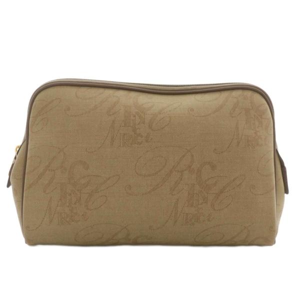 ニナリッチ NINA RICCI クラッチバッグ セカンドバッグ PVC レザー ロゴ 総柄 ベージ...