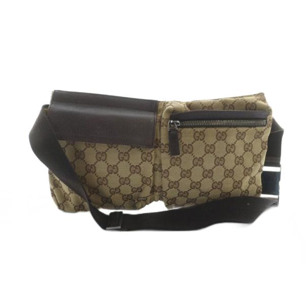 グッチ GUCCI 28566 ボディバッグ ショルダーバッグ 斜めがけ ロゴ GGキャンバス レザ...