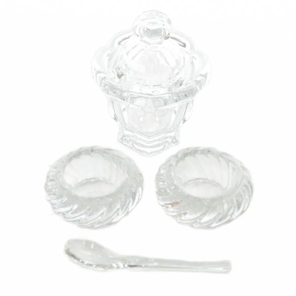 未使用品 バカラ Baccarat シュガーポッド マスタードポット キャンドルホルダー スプーン ...