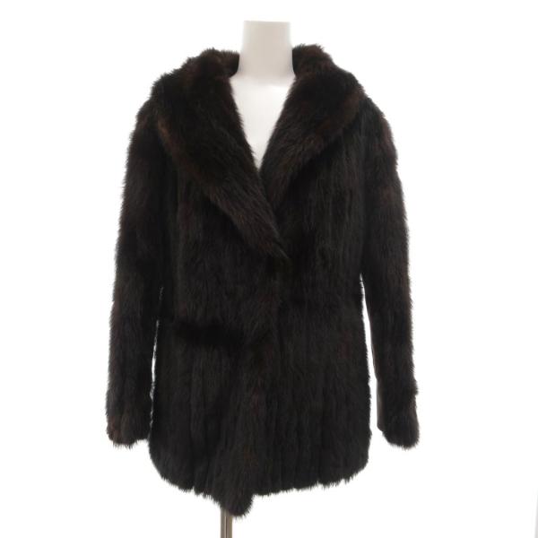 GROISMAN ミンクファーコート 毛皮 袖切替 ヌバック ミドル丈 茶 ブラウン /JS ■GY...