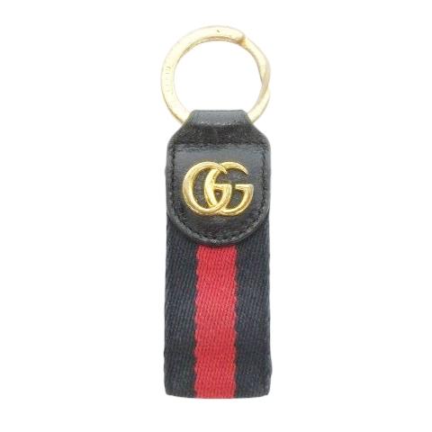グッチ GUCCI オフィディア キーリング キーホルダー GGマーモント シェリーライン 刻印 キ...