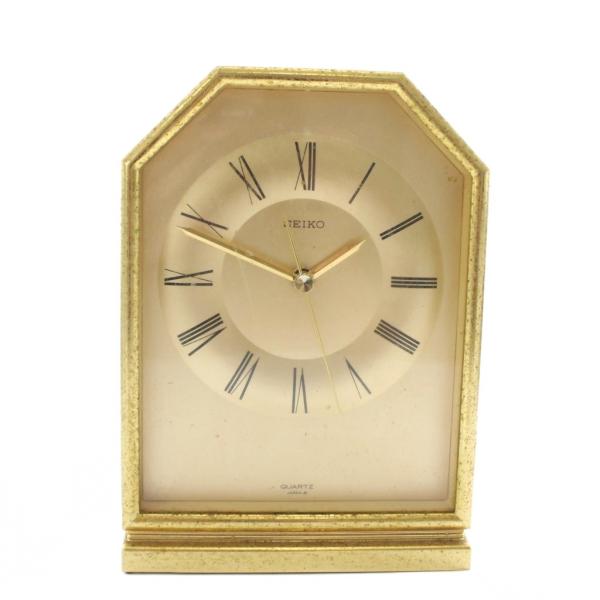 セイコー SEIKO 置時計 ウォッチ インテリア クオーツ アナログ 3針 八角形 ゴールド色 Q...