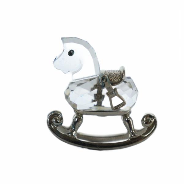 スワロフスキー SWAROVSKI インテリア 置物 クリスタル ロッキングホース ロゴ クリア ■...