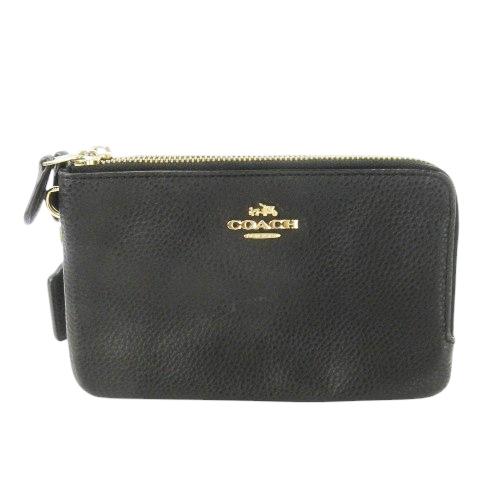 コーチ COACH ポーチ マルチケース レザー 革 L字ファスナー ロゴ 黒 ブラック F8759...