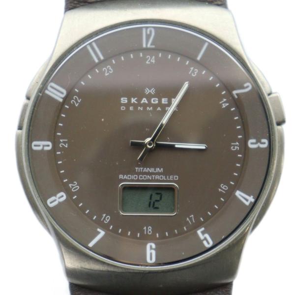 スカーゲン SKAGEN 732XLTLM-J 腕時計 ウォッチ 電波時計 デジアナ ロゴ レザーベ...