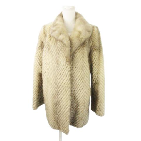 ジョセフィーヌ Josephine ファーコート ミンクファー 毛皮 ハーフ ミドル丈 9 ベージュ...