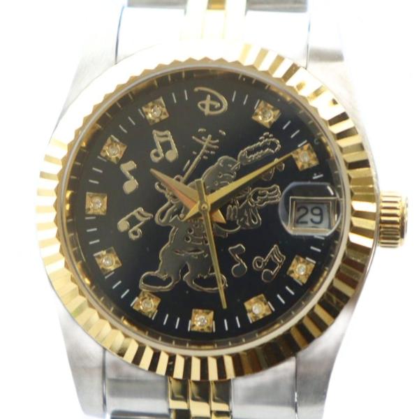 ディズニー Disney PV-2160 腕時計 ウォッチ クォーツ ミッキーマウス 黒文字盤 カレ...