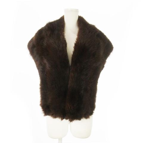 ノーブランド ファーマフラー ティペット ショール 和装 ミンク 毛皮 茶 ブラウン /AO7 ■G...