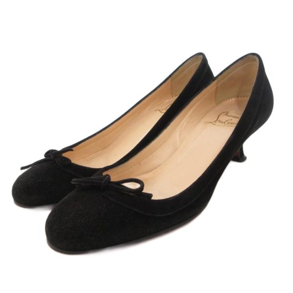 クリスチャンルブタン Christian louboutin パンプス スエード レザー リボン 3...