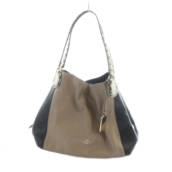 コーチ COACH ポピー イーディー ハンドバッグ トート ロゴ レザー ベージュ 36551 ■...