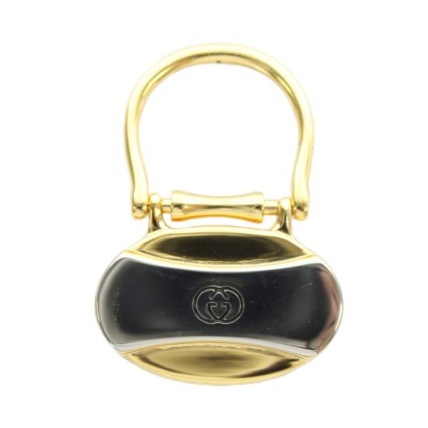 グッチ GUCCI キーホルダー キーリング バッグチャーム インターロッキング ロゴ ゴールド色 ...