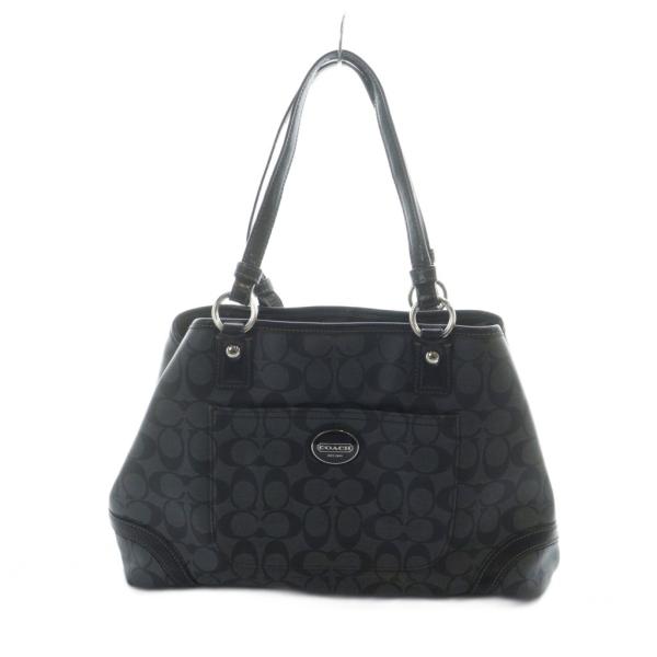 コーチ COACH F23721 トートバッグ ハンド PVC レザー ロゴ 黒 ブラック ■GY1...