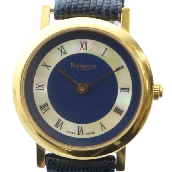 バーバリーズ Burberrys 6000L 腕時計 ウォッチ クォーツ ロゴ ローマン レザーベル...