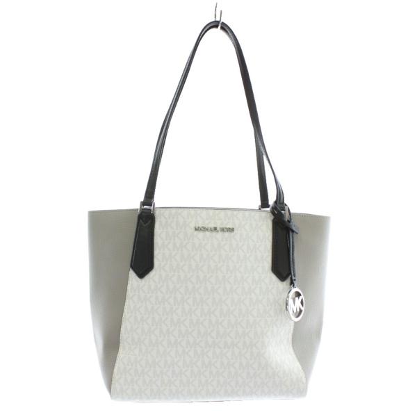 未使用品 MICHAEL KORS トートバッグ ワンショルダー PVC レザー MKシグネチャー ...