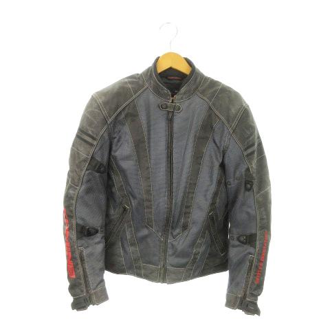 コミネ KOMINE バイクジャケット レザー 切替 ジップアップ プロテクター付 防風インナー付 ...