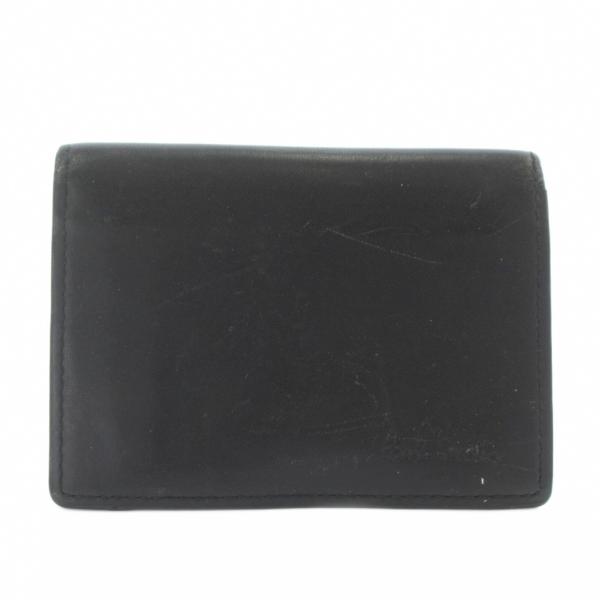 ポールスミス PAUL SMITH カードケース 名刺入れ 二つ折り 内側マルチストライプ ロゴ 黒...