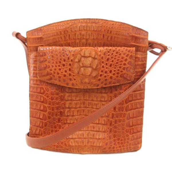 リヴァー River ショルダーバッグ クロコダイル レザー 茶 ブラウン /JS ■GY18 レデ...