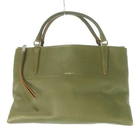 コーチ COACH 2WAYバッグ トートバッグ レザー 本革 緑 グリーン ピスタチオ 2ルーム ...