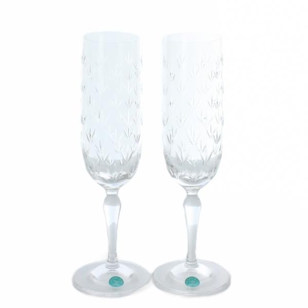 未使用品 ティファニー TIFFANY &amp; CO. フローレット シャンパングラス ワイングラス ペ...