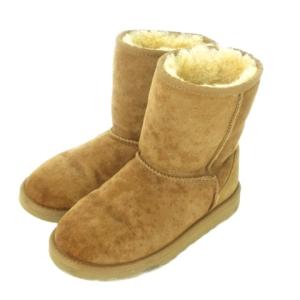 アグ UGG ムートンブーツ ショートブーツ 4 22.5cm ブラウン F26014K 5251 /AO4 ■GY18 レディース