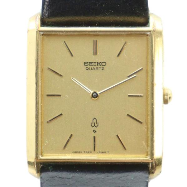 セイコー SEIKO 7820-5130 シャリオ 腕時計 ウォッチ クォーツ スクエア レザーベル...
