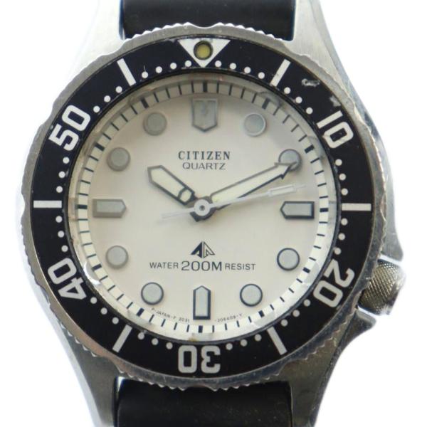シチズン CITIZEN 2031-204140 腕時計 ダイバー 200M ウォッチ クォーツ 白...