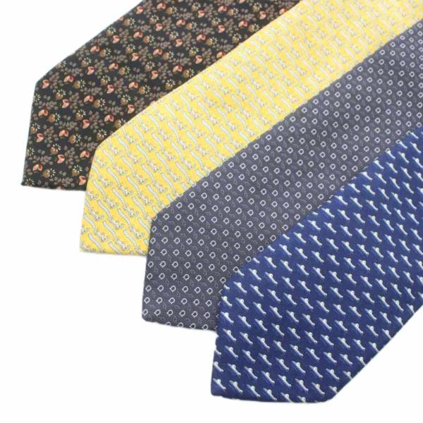 サルヴァトーレフェラガモ Salvatore Ferragamo ネクタイ 4本セット 絹 シルク ...